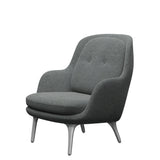 Fri Lænestol m. stel i aluminium fra Fritz Hansen - Hallingdal - 126 White/Brown - Jacobsen Plus