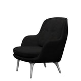 Fri Lænestol m. stel i aluminium fra Fritz Hansen - Hallingdal - 180 Charcoal - Jacobsen Plus