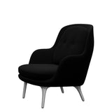 Fri Lænestol m. stel i aluminium fra Fritz Hansen - Hallingdal - 190 Black - Jacobsen Plus