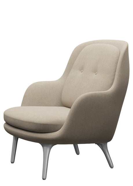 Fri Lænestol m. stel i aluminium fra Fritz Hansen - Christianshavn - 1110 Yellow - Jacobsen Plus