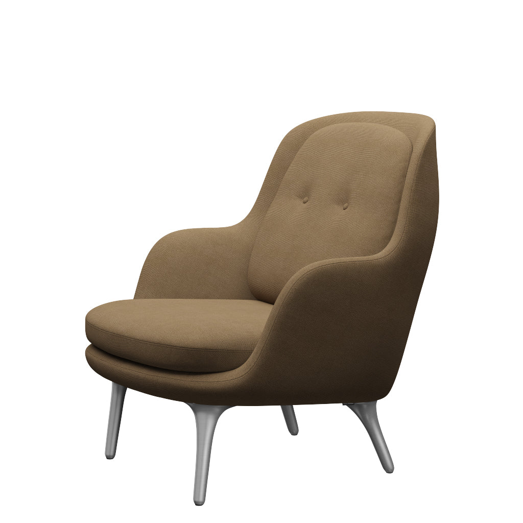 Fri Lænestol m. stel i aluminium fra Fritz Hansen - Hallingdal - 224 Light Brown - Jacobsen Plus