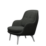 Fri Lænestol m. stel i aluminium fra Fritz Hansen - Hallingdal - 368 Black/Grey - Jacobsen Plus