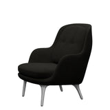 Fri Lænestol m. stel i aluminium fra Fritz Hansen - Hallingdal - 376 Brown/Dark Grey - Jacobsen Plus