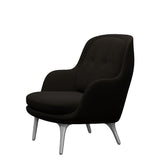 Fri Lænestol m. stel i aluminium fra Fritz Hansen - Hallingdal - 390 Dark Brown - Jacobsen Plus