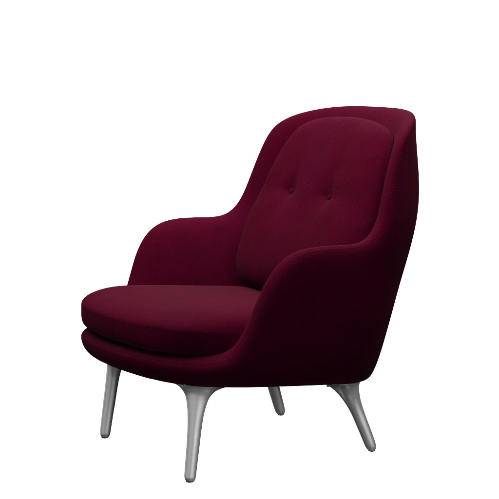 Fri Lænestol m. stel i aluminium fra Fritz Hansen - Hallingdal - 563 Dark Rose - Jacobsen Plus