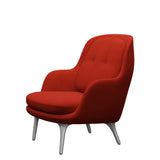 Fri Lænestol m. stel i aluminium fra Fritz Hansen - Hallingdal - 600 Orange - Jacobsen Plus