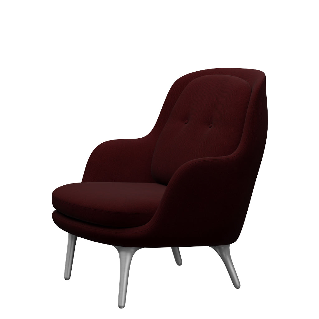 Fri Lænestol m. stel i aluminium fra Fritz Hansen - Hallingdal - 694 Wine Red - Jacobsen Plus