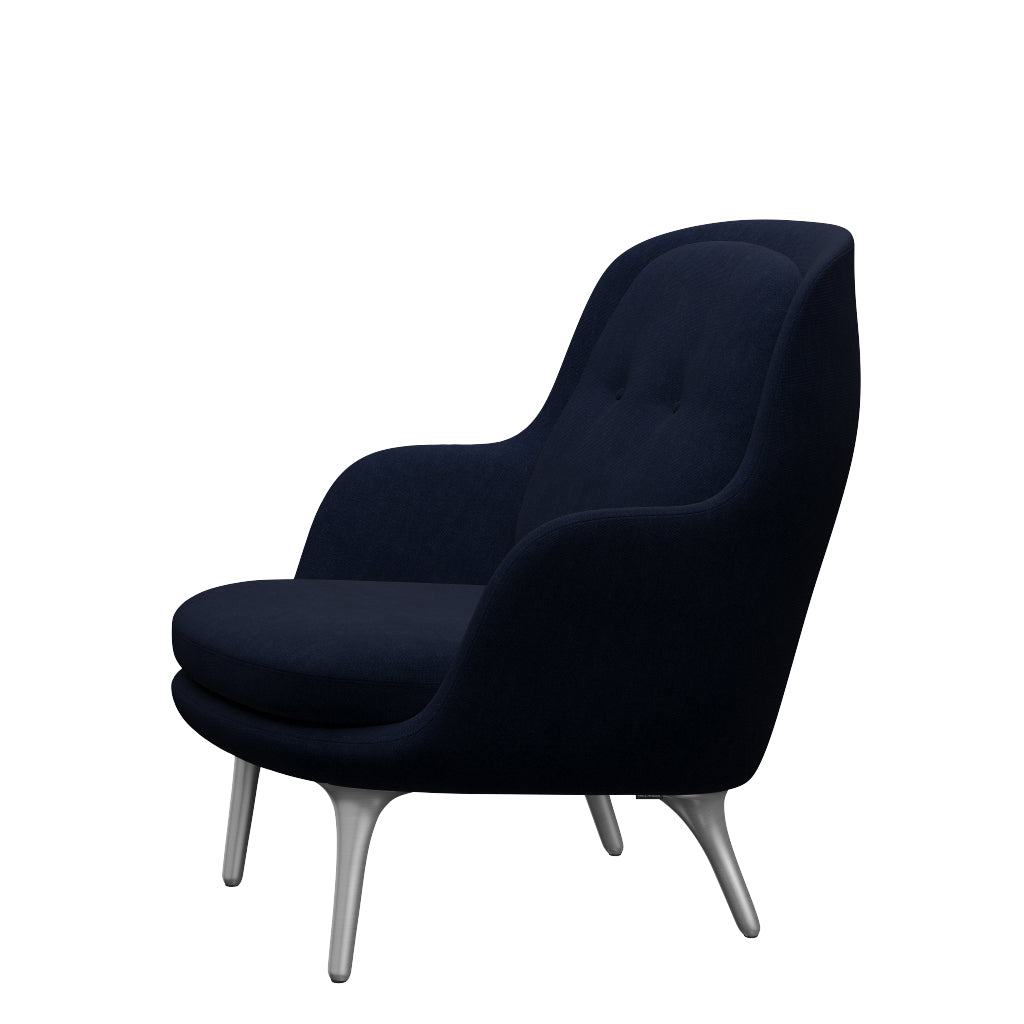 Fri Lænestol m. stel i aluminium fra Fritz Hansen - Hallingdal - 764 Royal Blue - Jacobsen Plus