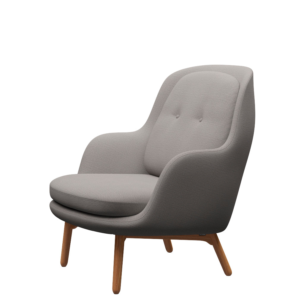 Fri Lænestol m. stel i eg fra Fritz Hansen - Christianshavn - 1121 Beige - Jacobsen Plus
