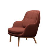 Fri Lænestol m. stel i eg fra Fritz Hansen - Christianshavn - 1133 Orange - Jacobsen Plus