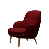 Fri Lænestol m. stel i eg fra Fritz Hansen - Christianshavn - 1140 Red Uni - Jacobsen Plus