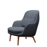 Fri Lænestol m. stel i eg fra Fritz Hansen - Christianshavn - 1150 Orange/Blue - Jacobsen Plus