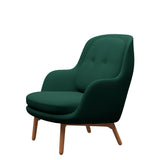 Fri Lænestol m. stel i eg fra Fritz Hansen - Christianshavn - 1160 Dark Green Uni - Jacobsen Plus