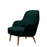 Fri Lænestol m. stel i eg fra Fritz Hansen - Christianshavn - 1161 Dark Green - Jacobsen Plus
