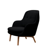 Fri Lænestol m. stel i eg fra Fritz Hansen - Christianshavn - 1175 Black Uni - Jacobsen Plus