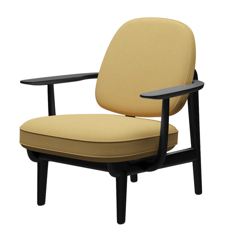 Fred Lænestol, sortfarvet ask fra Fritz Hansen - Christianshavn - 1110 Yellow - Jacobsen Plus