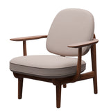 Fred Lænestol, valnødbejdset eg fra Fritz Hansen - Christianshavn - 1120 Light Beige - Jacobsen Plus