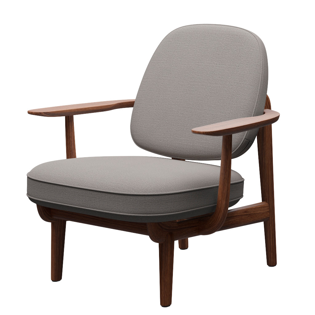 Fred Lænestol, valnødbejdset eg fra Fritz Hansen - Christianshavn - 1121 Beige - Jacobsen Plus