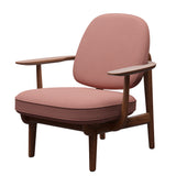 Fred Lænestol, valnødbejdset eg fra Fritz Hansen - Christianshavn - 1131 Orange/Red - Jacobsen Plus