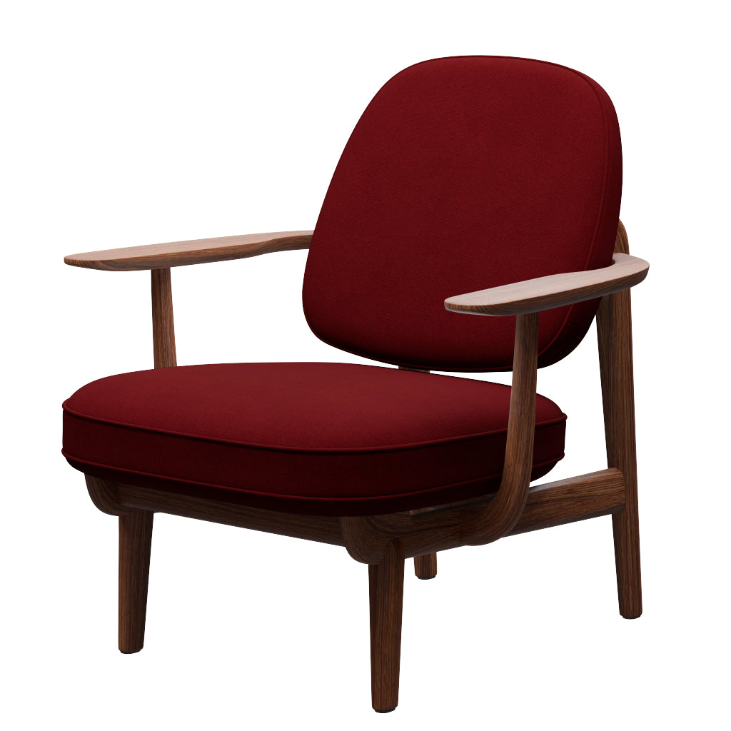 Fred Lænestol, valnødbejdset eg fra Fritz Hansen - Christianshavn - 1140 Red Uni - Jacobsen Plus