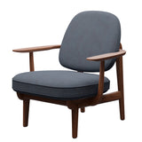 Fred Lænestol, valnødbejdset eg fra Fritz Hansen - Christianshavn - 1150 Orange/Blue - Jacobsen Plus