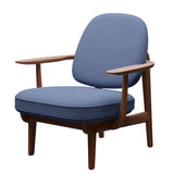 Fred Lænestol, valnødbejdset eg fra Fritz Hansen - Christianshavn - 1151 Light Blue Uni - Jacobsen Plus