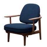 Fred Lænestol, valnødbejdset eg fra Fritz Hansen - Christianshavn - 1155 Dark Blue - Jacobsen Plus