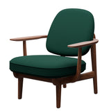 Fred Lænestol, valnødbejdset eg fra Fritz Hansen - Christianshavn - 1160 Dark Green Uni - Jacobsen Plus