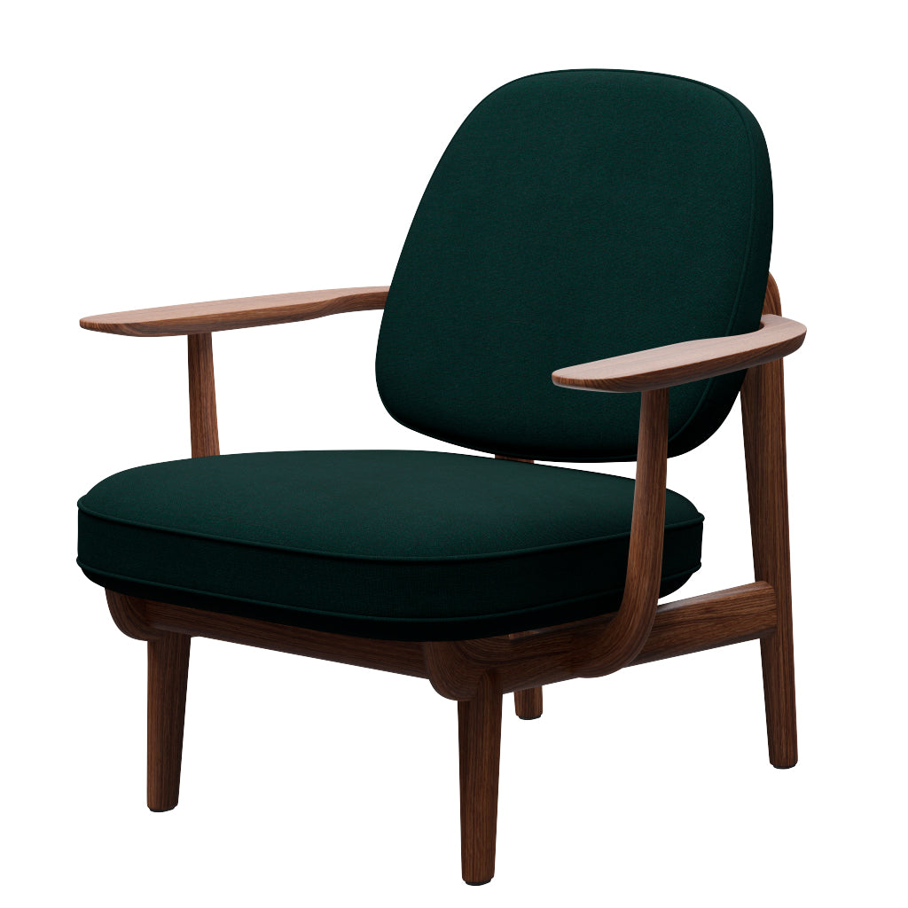 Fred Lænestol, valnødbejdset eg fra Fritz Hansen - Christianshavn - 1161 Dark Green - Jacobsen Plus