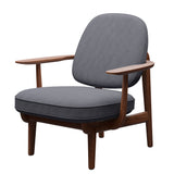 Fred Lænestol, valnødbejdset eg fra Fritz Hansen - Christianshavn - 1171 Light Grey - Jacobsen Plus