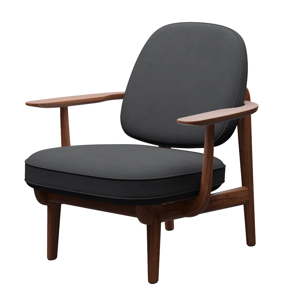 Fred Lænestol, valnødbejdset eg fra Fritz Hansen - Christianshavn - 1172 Grey Uni - Jacobsen Plus