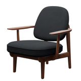 Fred Lænestol, valnødbejdset eg fra Fritz Hansen - Christianshavn - 1174 Dark Grey - Jacobsen Plus