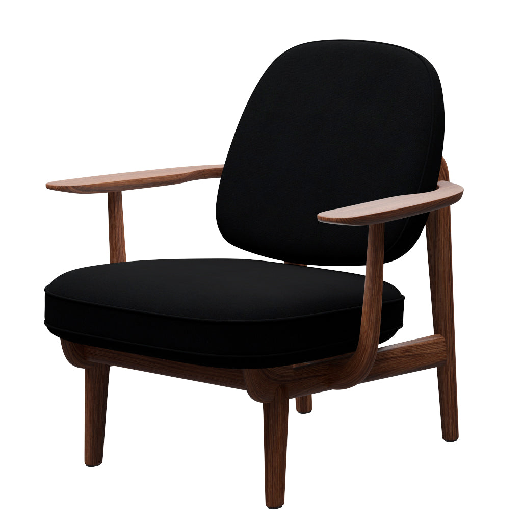 Fred Lænestol, valnødbejdset eg fra Fritz Hansen - Christianshavn - 1175 Black Uni - Jacobsen Plus
