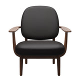 Fred Lænestol, valnødbejdset eg fra Fritz Hansen - Aura læder - Black Brown - Jacobsen Plus