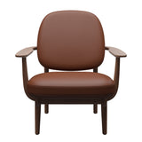 Fred Lænestol, valnødbejdset eg fra Fritz Hansen - Aura læder - Cognac - Jacobsen Plus