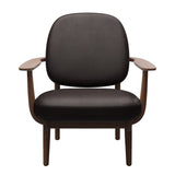 Fred Lænestol, valnødbejdset eg fra Fritz Hansen - Grace læder - Dark Brown - Jacobsen Plus
