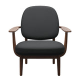 Fred Lænestol, valnødbejdset eg fra Fritz Hansen - Haze læder - Anthracite - Jacobsen Plus