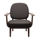 Fred Lænestol, valnødbejdset eg fra Fritz Hansen - Haze læder - Dark Brown - Jacobsen Plus