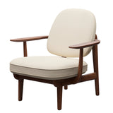 Fred Lænestol, valnødbejdset eg fra Fritz Hansen - Hallingdal - 100 Off White - Jacobsen Plus