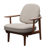 Fred Lænestol, valnødbejdset eg fra Fritz Hansen - Hallingdal - 103 Light Grey - Jacobsen Plus