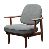 Fred Lænestol, valnødbejdset eg fra Fritz Hansen - Hallingdal - 116 White Grey - Jacobsen Plus