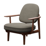 Fred Lænestol, valnødbejdset eg fra Fritz Hansen - Hallingdal - 123 Beige - Jacobsen Plus