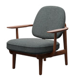 Fred Lænestol, valnødbejdset eg fra Fritz Hansen - Hallingdal - 126 White/Brown - Jacobsen Plus