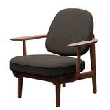 Fred Lænestol, valnødbejdset eg fra Fritz Hansen - Hallingdal - 153 Light Charcoal - Jacobsen Plus
