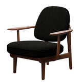 Fred Lænestol, valnødbejdset eg fra Fritz Hansen - Hallingdal - 173 Black/Grey - Jacobsen Plus