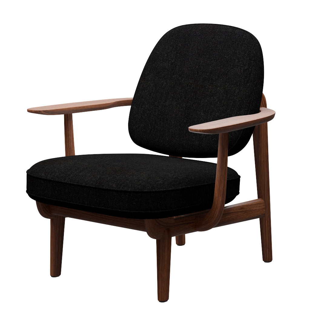 Fred Lænestol, valnødbejdset eg fra Fritz Hansen - Hallingdal - 180 Charcoal - Jacobsen Plus