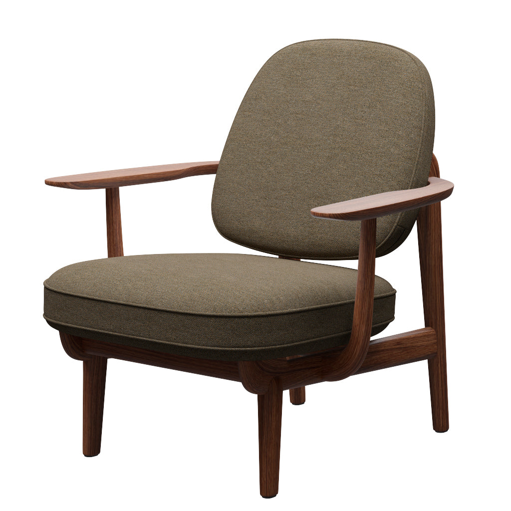 Fred Lænestol, valnødbejdset eg fra Fritz Hansen - Hallingdal - 227 Grey/Brown - Jacobsen Plus