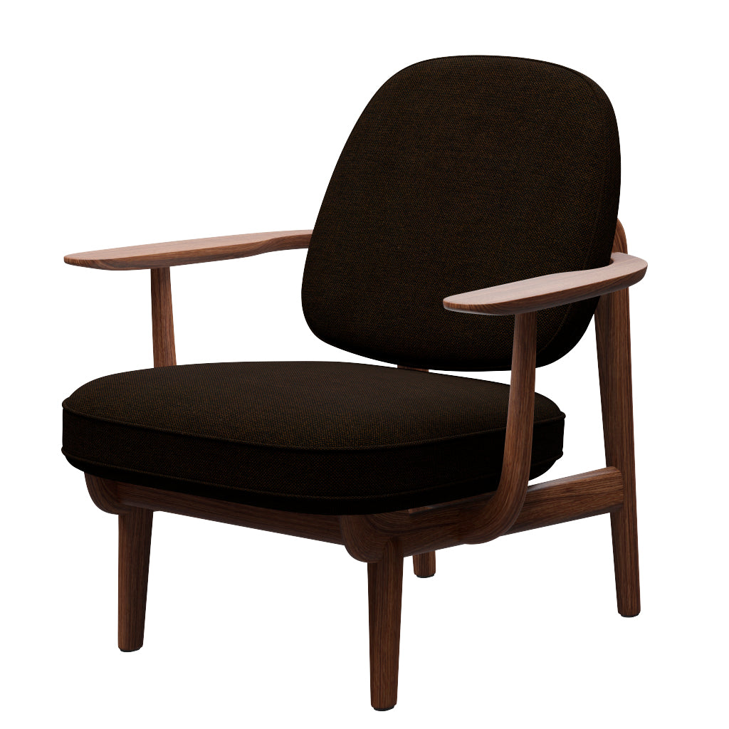 Fred Lænestol, valnødbejdset eg fra Fritz Hansen - Hallingdal - 370 Black/Brown - Jacobsen Plus