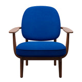 Fred Lænestol, valnødbejdset eg fra Fritz Hansen - Hallingdal - 733 Coral Blue - Jacobsen Plus