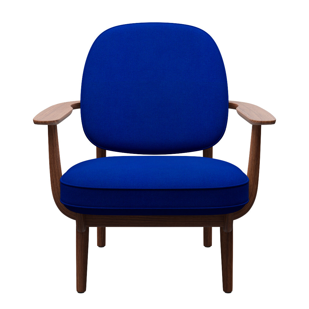 Fred Lænestol, valnødbejdset eg fra Fritz Hansen - Hallingdal - 750 Blue - Jacobsen Plus